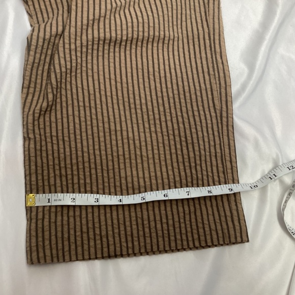 Tweeds Seersucker cotton brown stripe Capris with front and back pockets size 10 - Picture 8 of 16